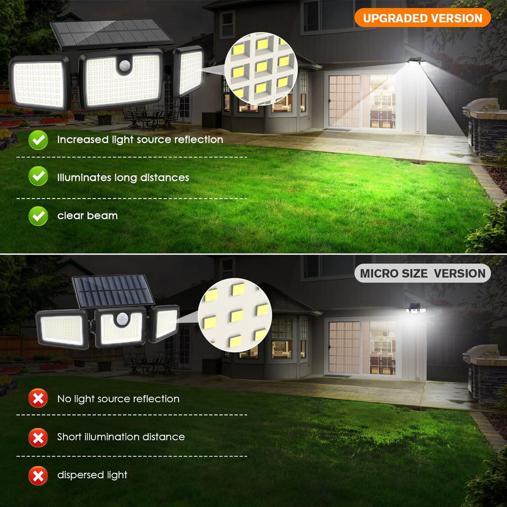 Solar Lights Outdoor, Quick Charge Solar Motion Deck Lights Outdoor for Deck with High Brightness, Larger Built