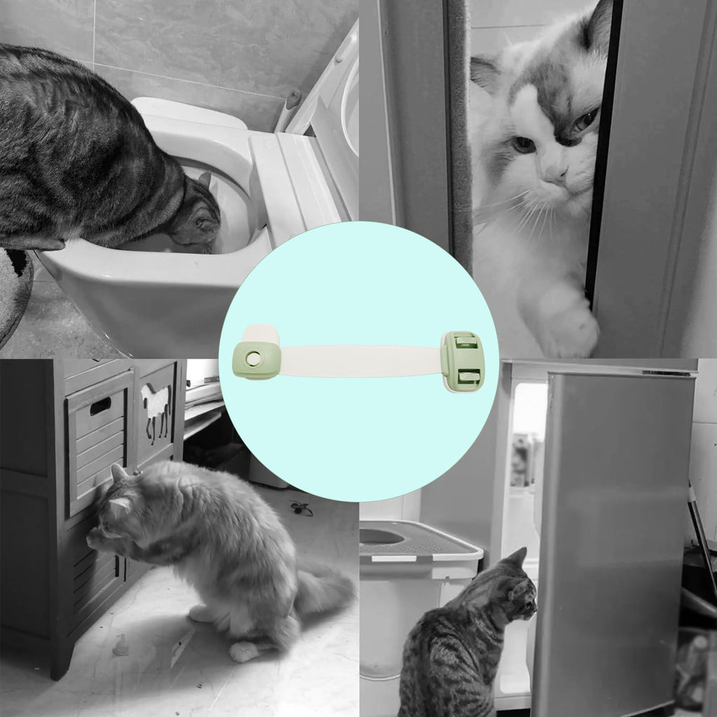 5 PCS 3M Adhesive Straps Safety Locks for Cabinet Latches, Drawers, Fridge, Dishwasher, Toilet Seat, Cupboard