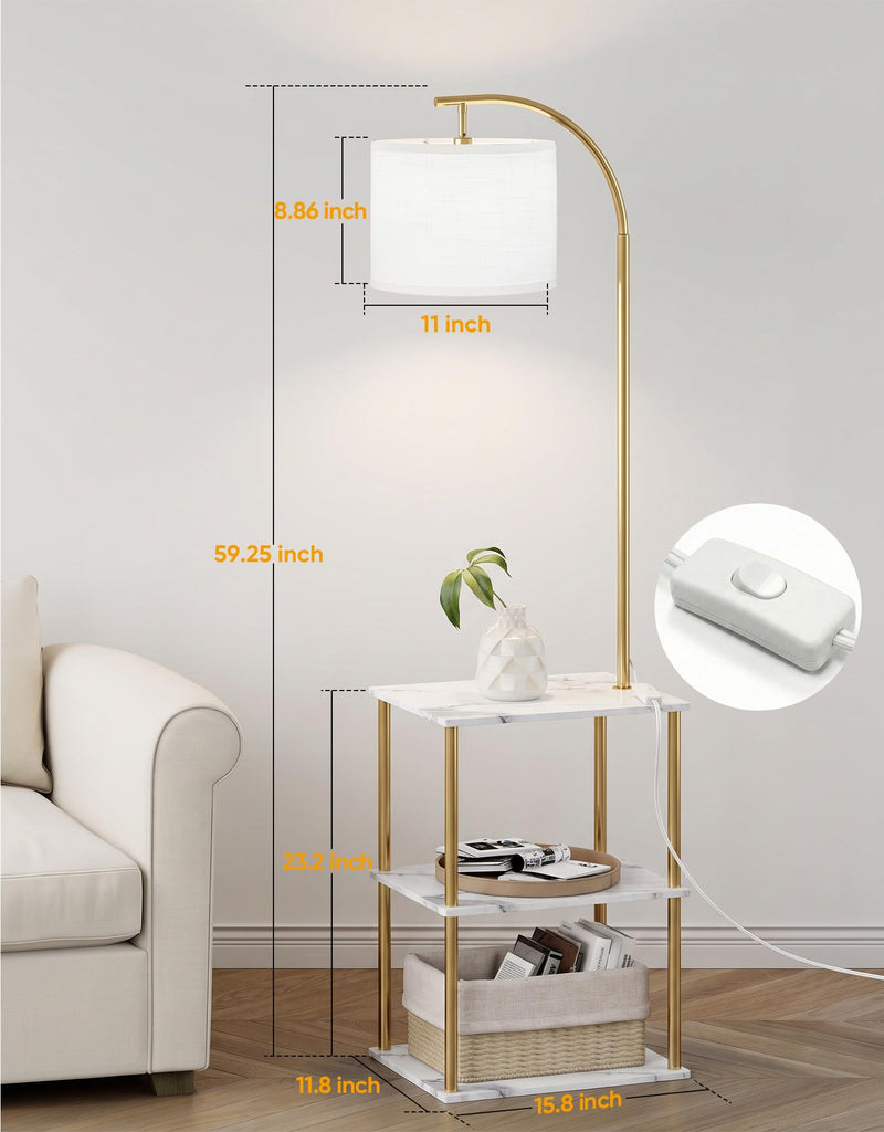 Floor Lamp with Table 2-Pack, Nightstands End Side Table