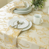 Harmony Scroll Woven Damask Fabric Tablecloth, Everyday, Parties, Special Occasions, Weddings and Ho