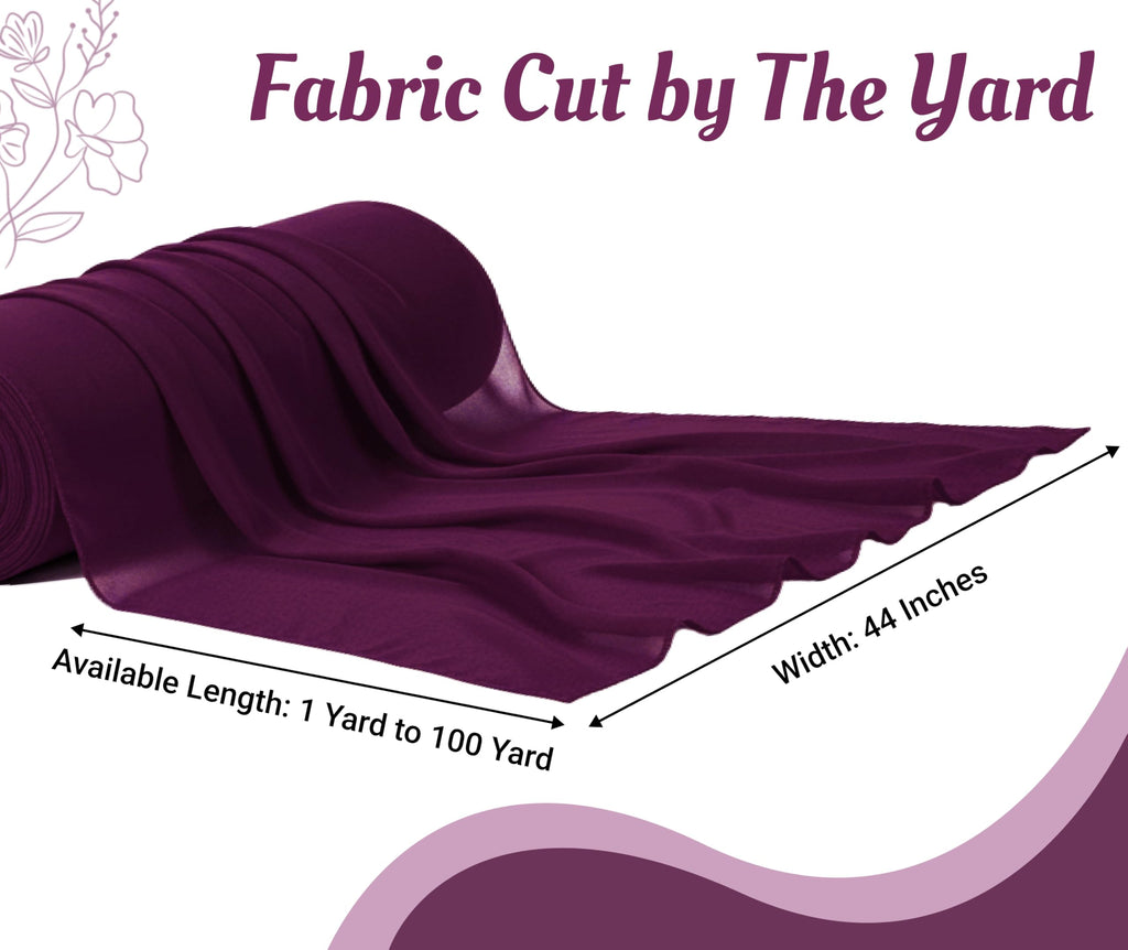 15 Yard Chiffon Fabrics, 44" Wide, Lightweight, Sheer - Eggplant