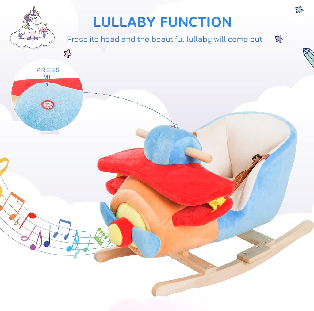 Kids Rocking Horse Baby Ride-on Plane Toy Seat Belt for 18 Month +