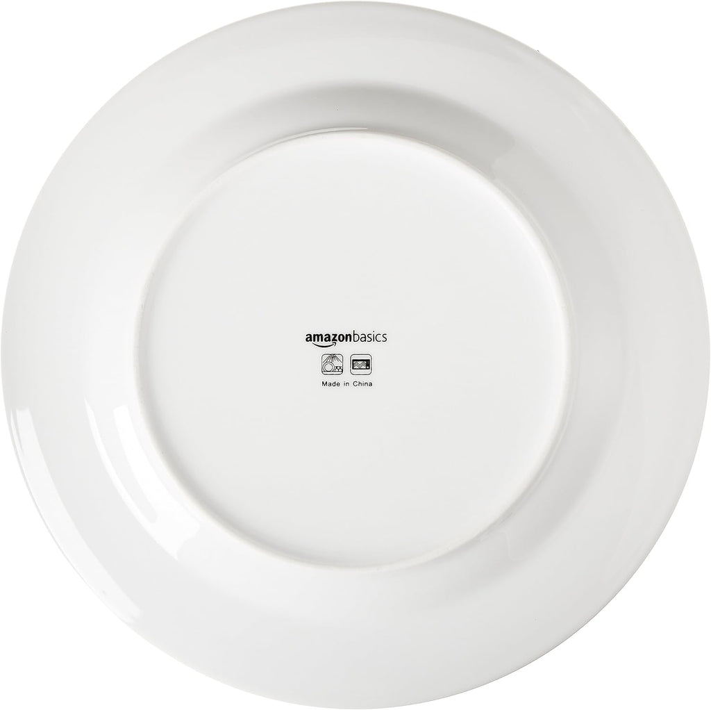 16-Piece Porcelain Dinnerware Set, Microwave and Dishwasher Safe, Service for 4, Plates, Bowls and Mugs, White