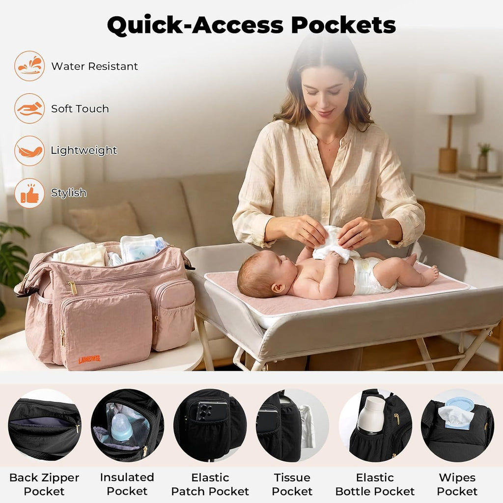Crossbody Diaper Bag, in-1 Stroller Caddy