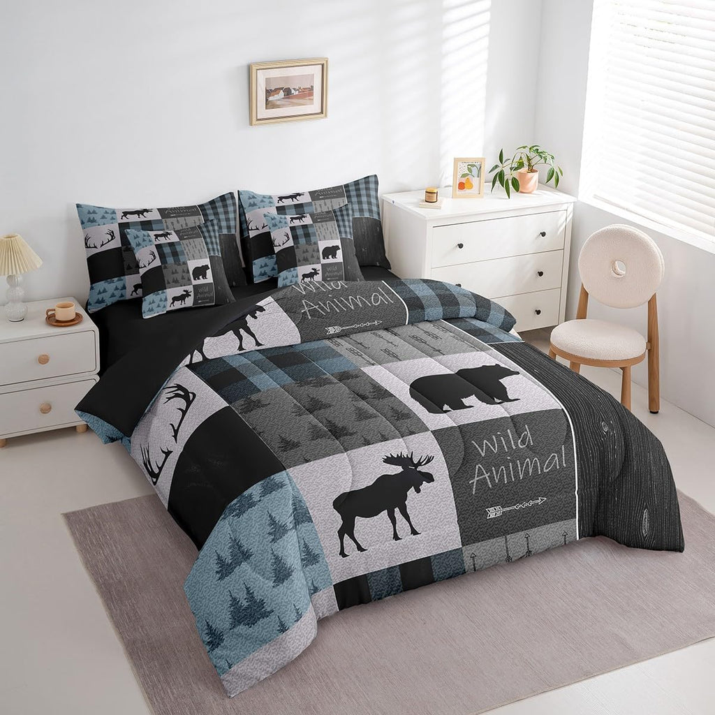 Bear Wild Animal Comforter Set Bed in a Bag