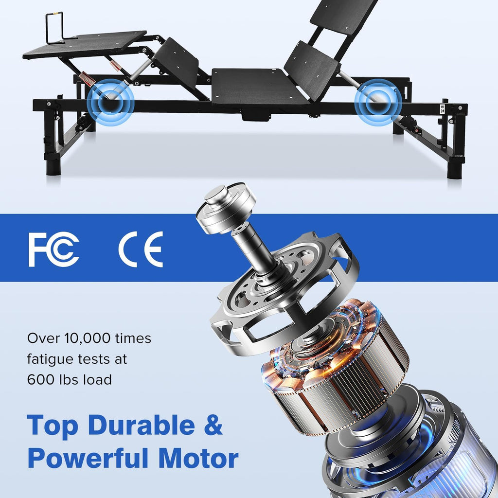 Ergonomic Adjustable Bed Frame, Independent Head and Foot Incline, Zero Gravity, Electric Bed Base with Wireless