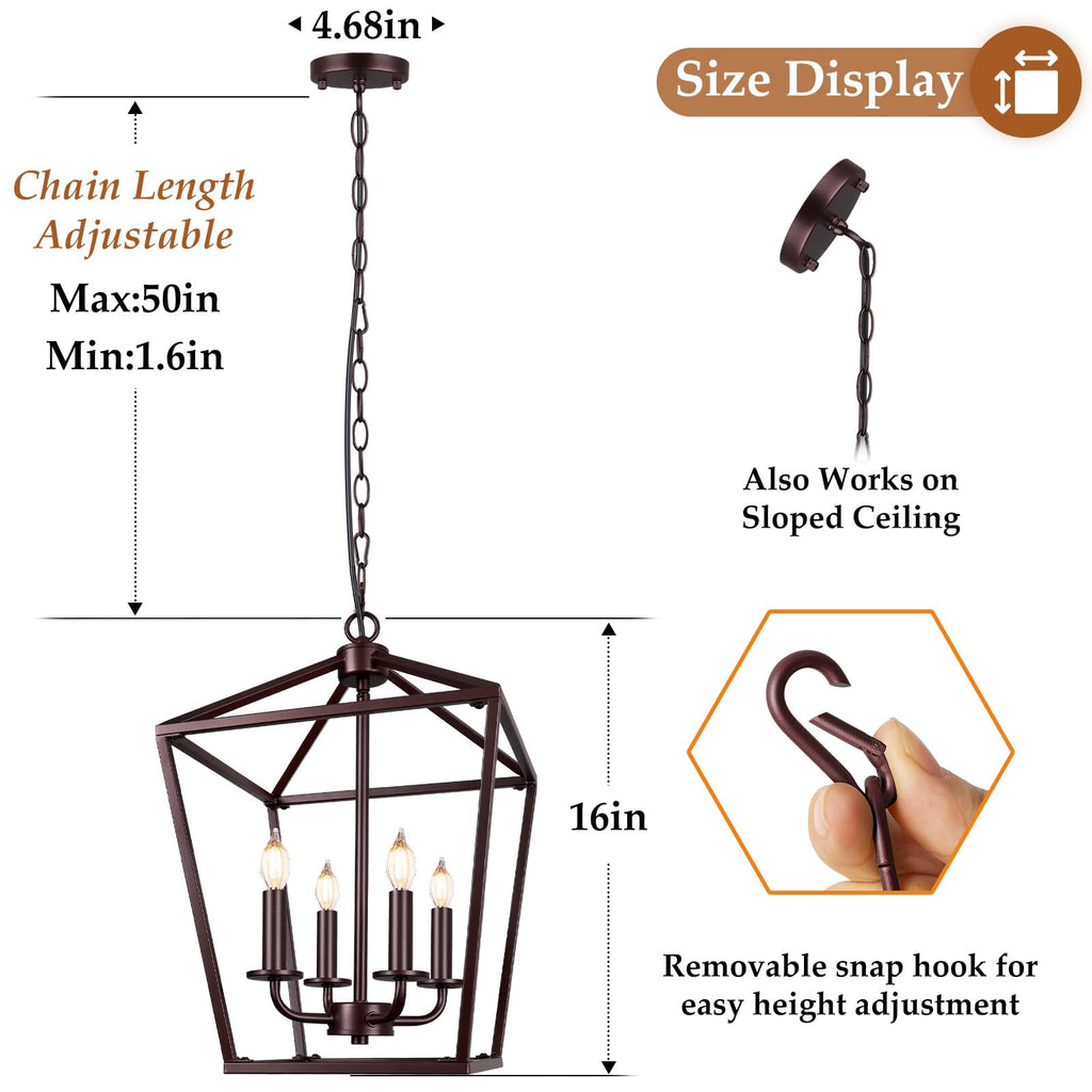 Oil-Rubbed Bronze Rustic Chandelier, Foyer Lighting Fixture