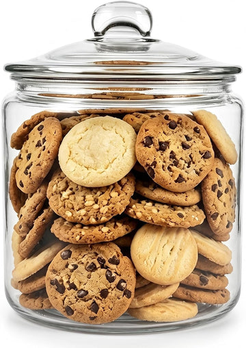 Glass Cookie Jar with Airtight Lid, 1 Gallon, Wide Mouth Storage