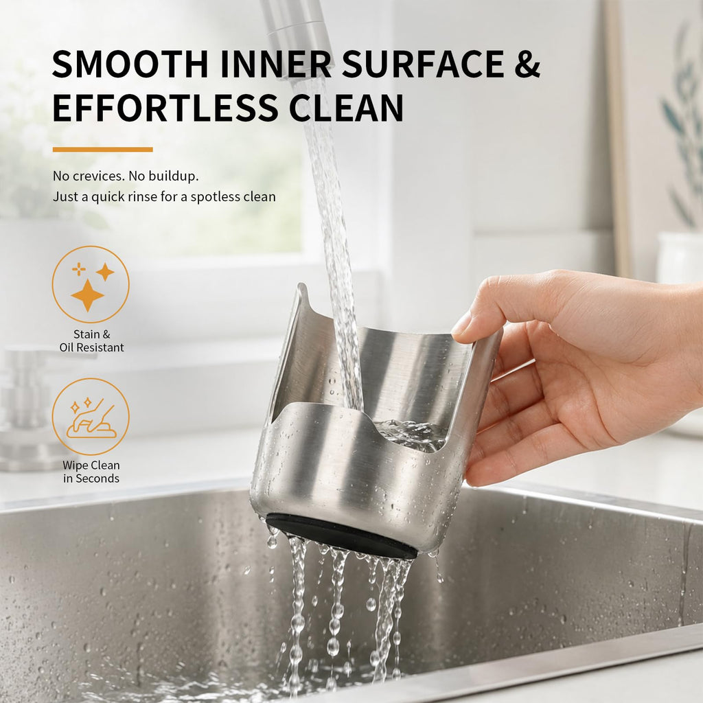 Thickened 304 Stainless Steel Spoon Rest and Lid Holder | Multi-Functional Kitchen Utensil Holder with Curved