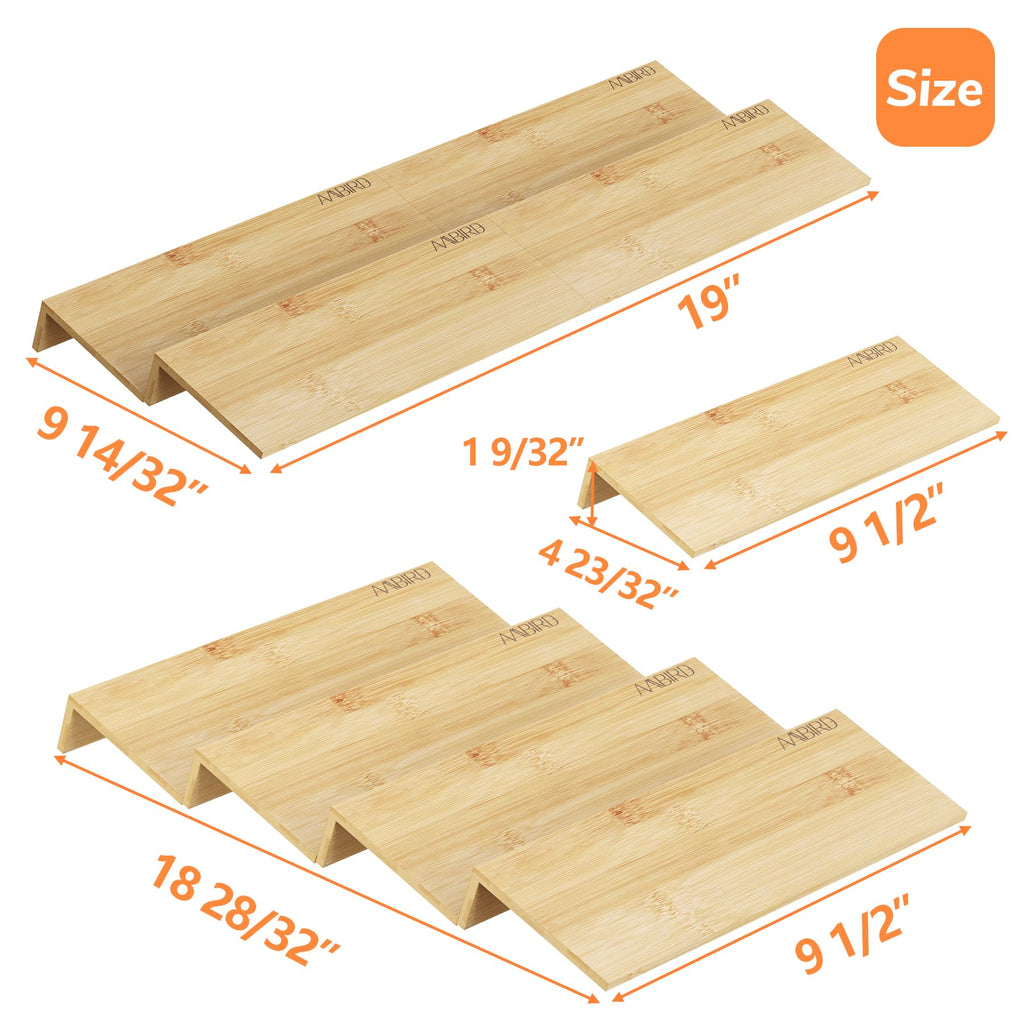 Bamboo Spice Drawer Organizer with Non-slip Mat,4 Tier Jar Spice Rack Tray 9.5'',Seasoning Organizer