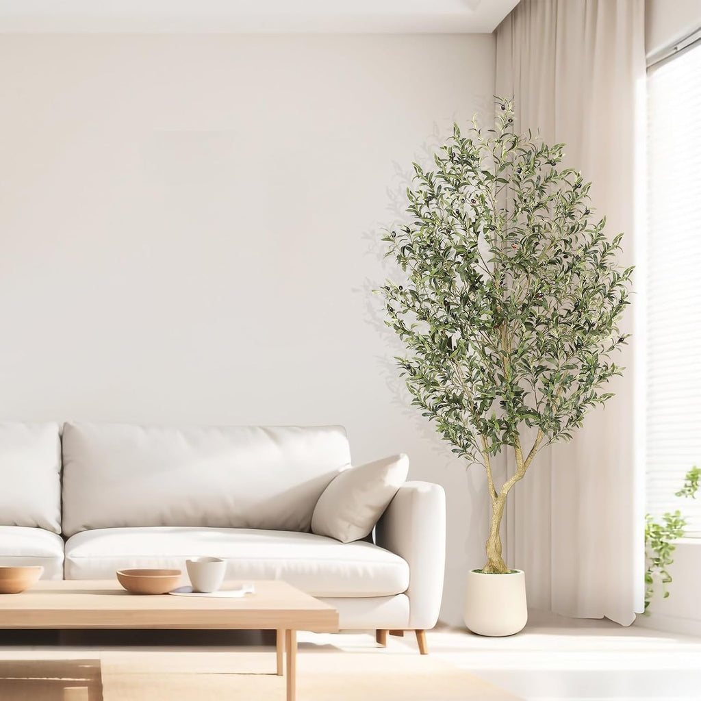 7ft Artificial Olive Tree with Tall Exquisite Planter