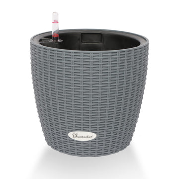 9x8 Self Watering Planter (Deep Gray Rattan)