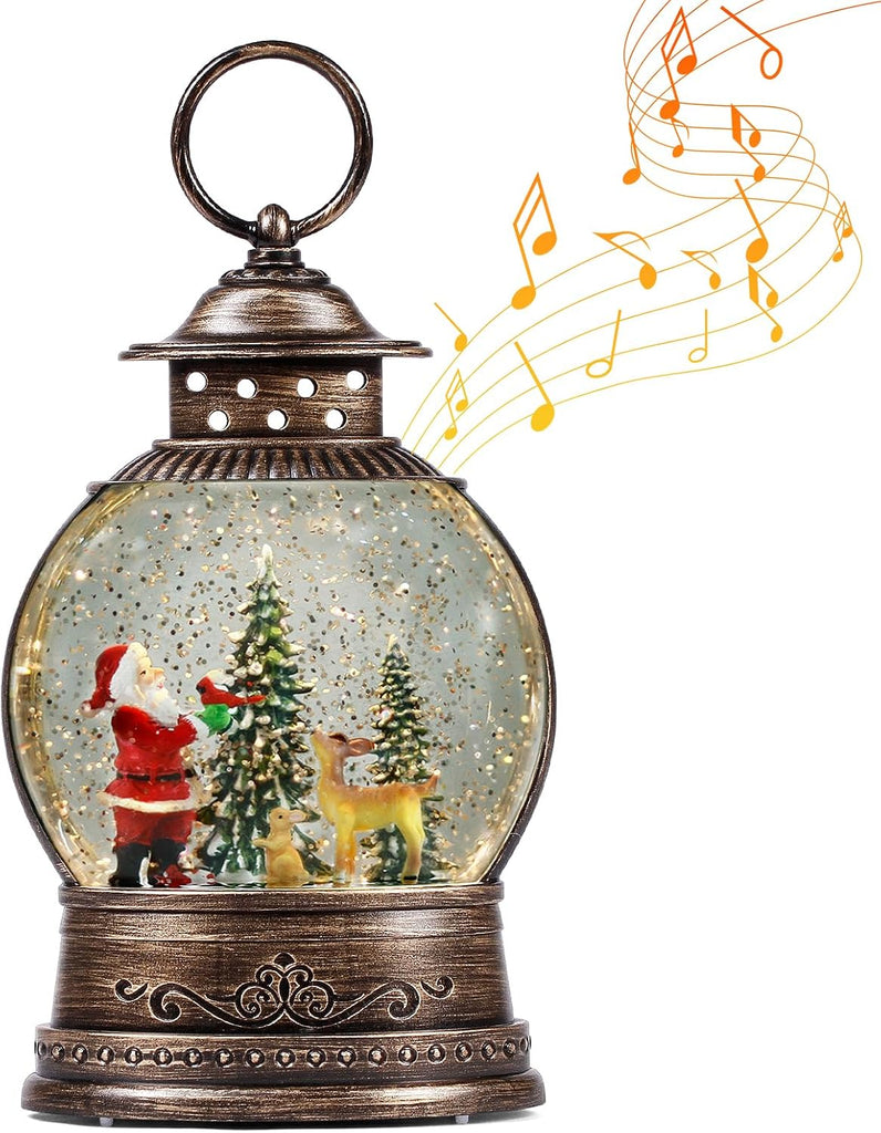 Christmas Snow Globes, Lighted Decorations Musical Snow Globes Lantern, Santa Christmas Decoration Indoor Home Décor