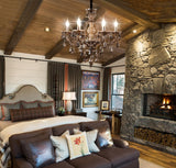 Modern Crystal Chandelier 6 Light Smoke Gray Crystal Chandelier Lighting Ceiling Hanging Crystal Light Fixtures for Living Room Dining Room Bedroom A110-B0D7VX3B74