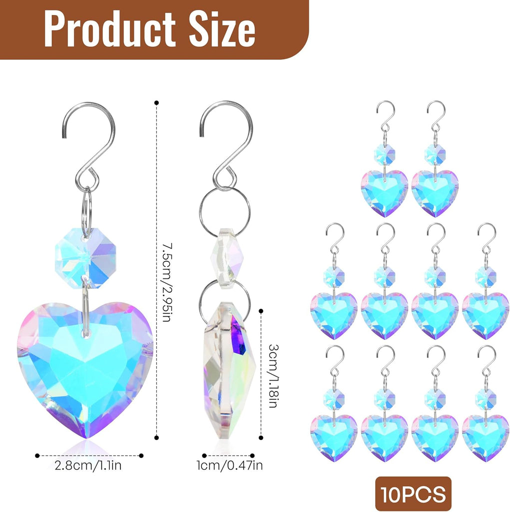 10pcs Suncatcher Prisms, Crystal Pendant Hanging Chandelier Beads for Decor - Crystal Suncatcher Prisms
