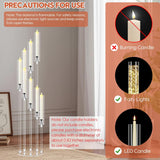 4 Set 8 Arm Acrylic Candle Holder, Mjkeomo 49.2'' Tall Candelabra Centerpieces for Tables Clear Candlesticks Holder