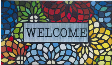 Colorful Welcome Door Mat, Welcome Mat 24x 36 Inch Front Doormat Outdoors Entrance Outdoors Mats for Outside Entry