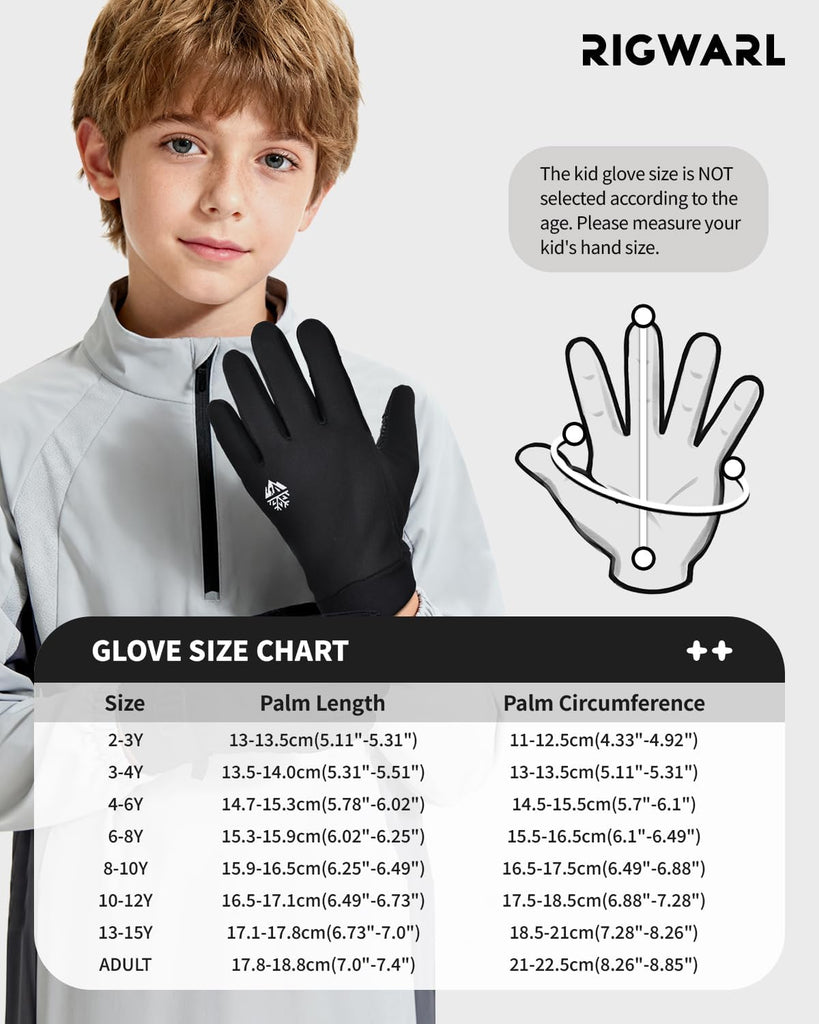 Kids Winter Gloves for Boys Girls, Warm Touchscreen
