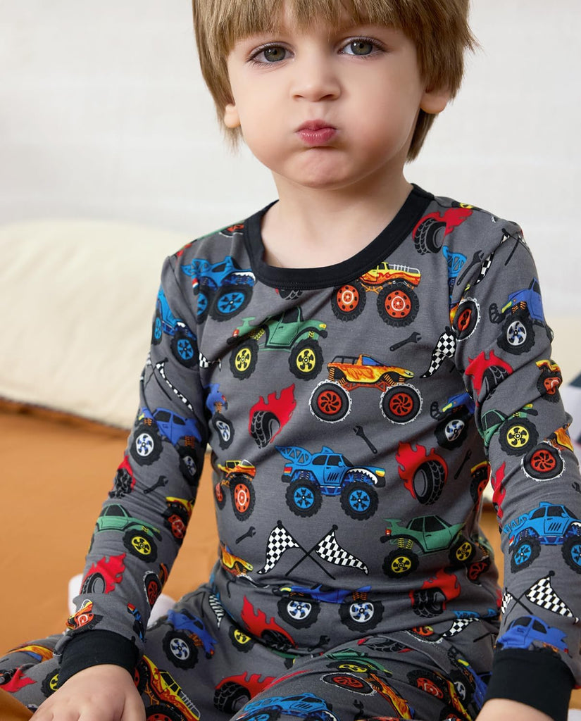 Bamboo Viscose Toddler Kids Pajamas Set, Long Sleeve Boys