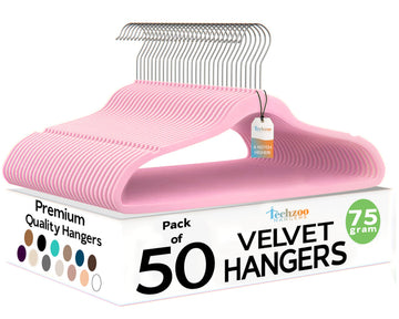 Premium Velvet Hangers 50 Pack Ultra Thin Non Slip Adult Felt Space Saving Suit Hanger for Closet Heavy Duty Coat