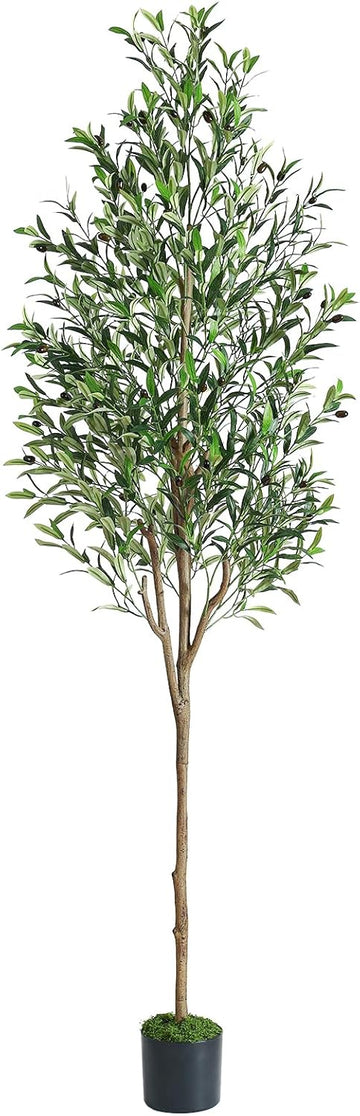 7ft Faux Olive Tree with Lifelike Fruits and Realistic Leaves