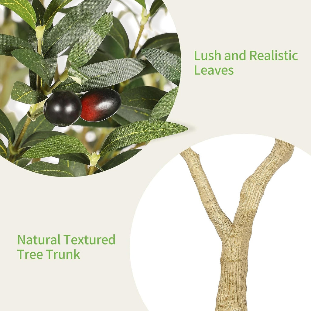 8ft Faux Olive Tree with Tall Exquisite Planter