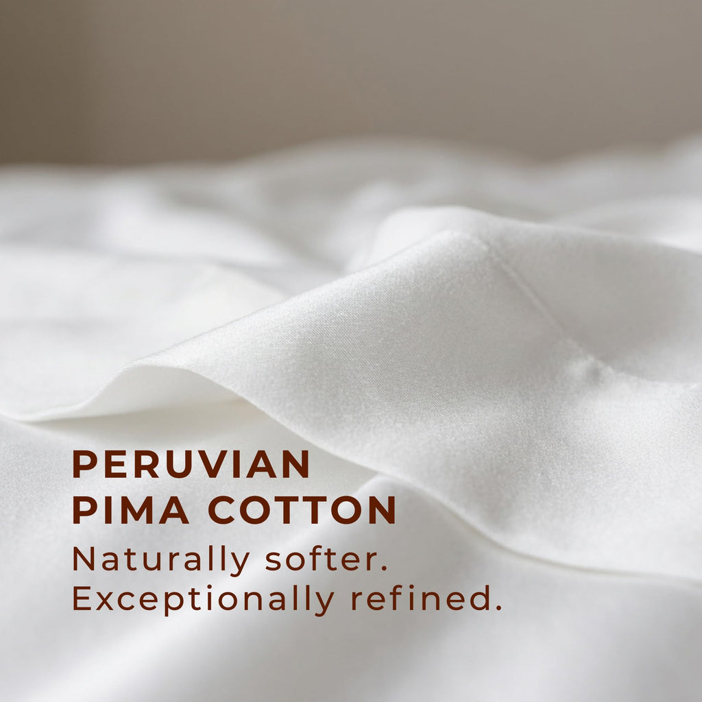 285 Thread Count Percale Full Sheet Set - 100% Peruvian Pima Cotton, 4 Piece (Flat, Fitted, 2 Pillowcases) - Cooling