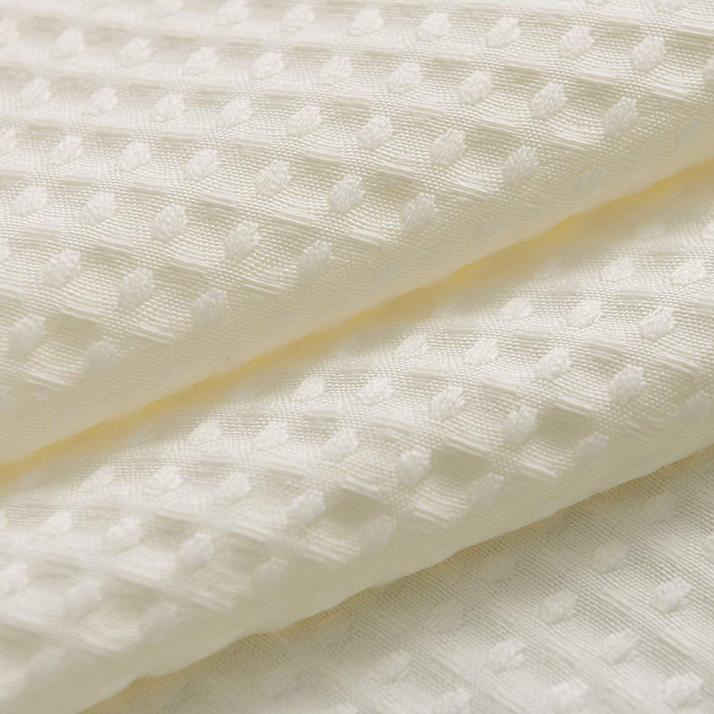 Waffle Weave XLong Shower Curtain Cream 96 Inch Length