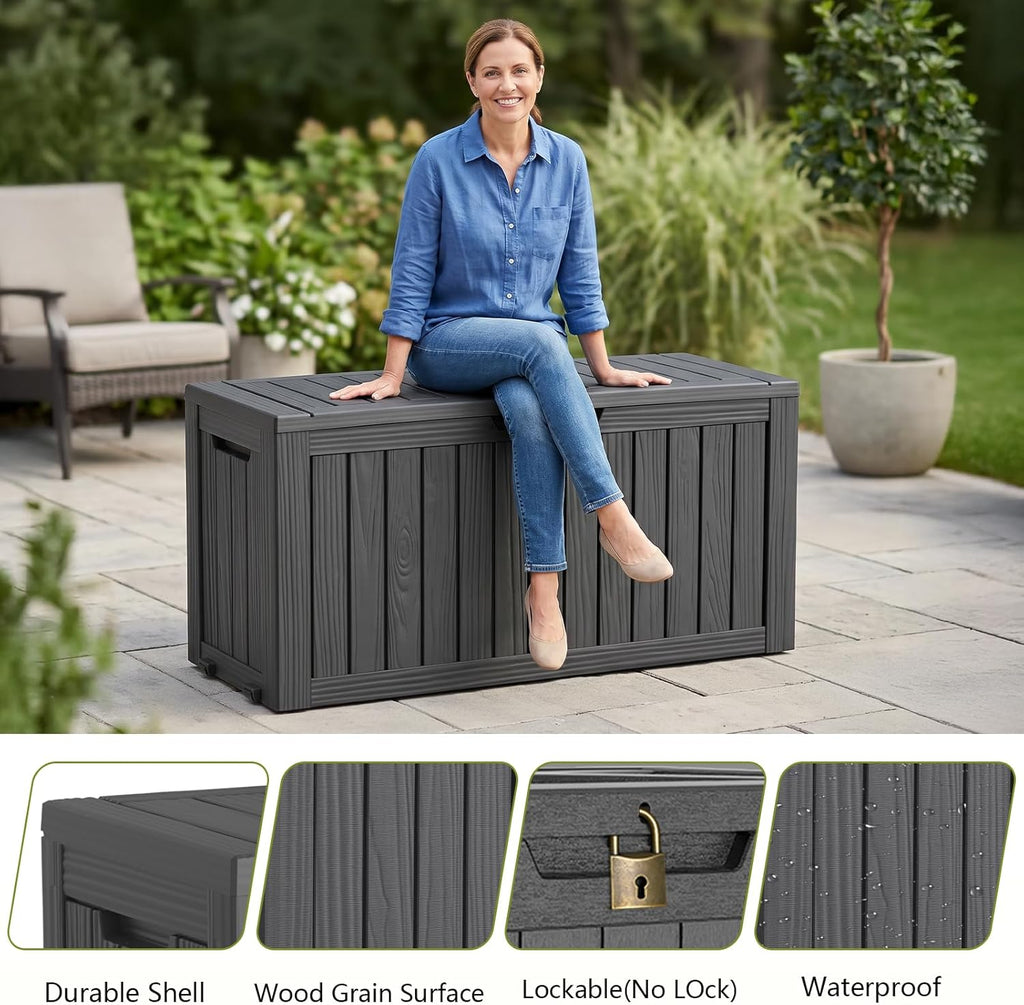 85 Gallon Package Delivery Boxes Secure Large Parcel Drop Storage Deck Box Outdoor Waterproof UV Resistant Resin