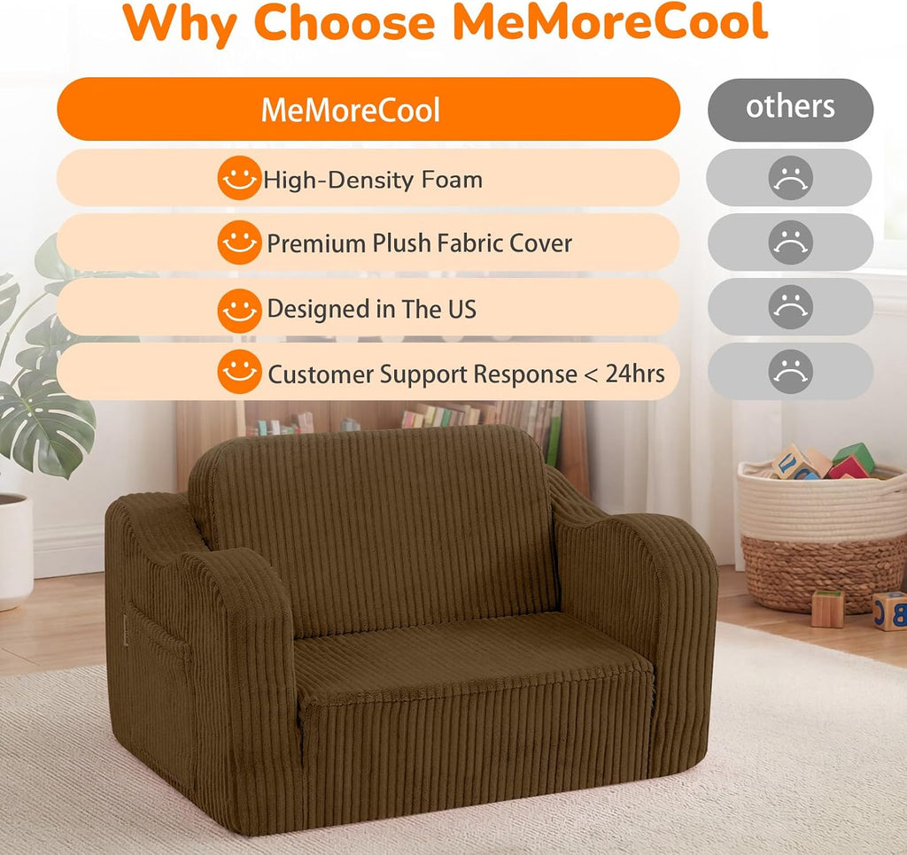 Kids Sofa, in-1 Corduroy Fold Out Recliner Chair, Brown