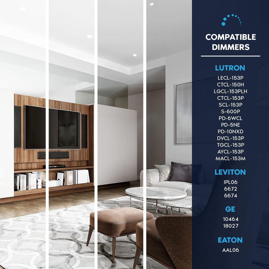 4 Inch Trimless LED Recessed Lights with Junction Box, 15W