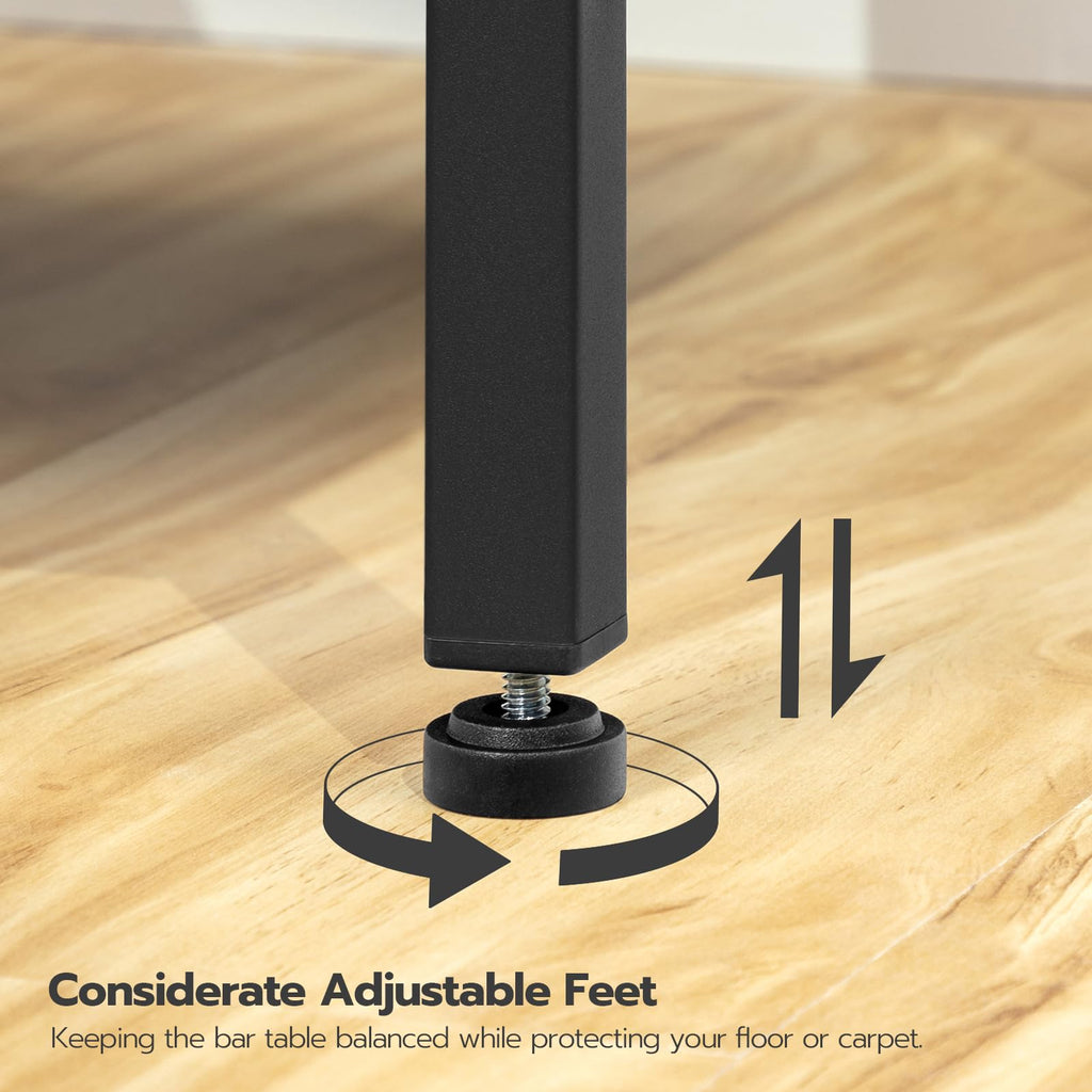 Bar Table, 47.1" Rectangular Pub Table, Tall Counter Height, Long Bar Height Table for Small Space, Sturdy and