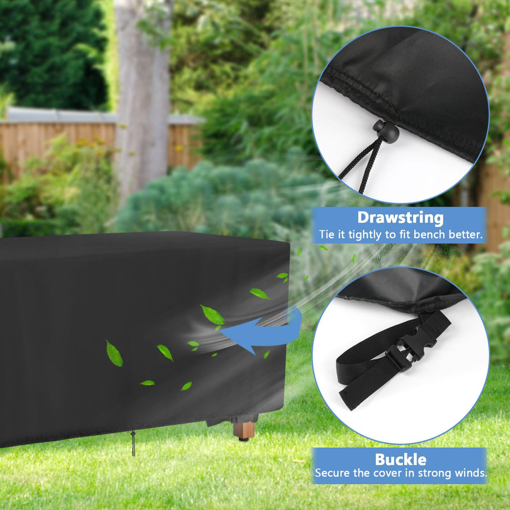 Outdoor Bench Cover for Backless Bench Waterproof-48x20x18in