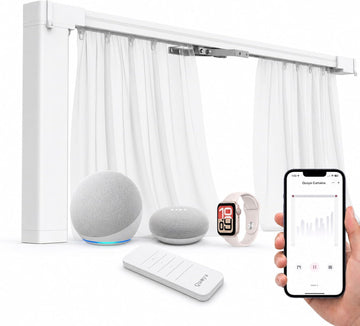 Smart Electric Curtain Track AT5810【Up to 5m (196in) - Motorised and Adjustable 】, with Automated Rail Motor with App