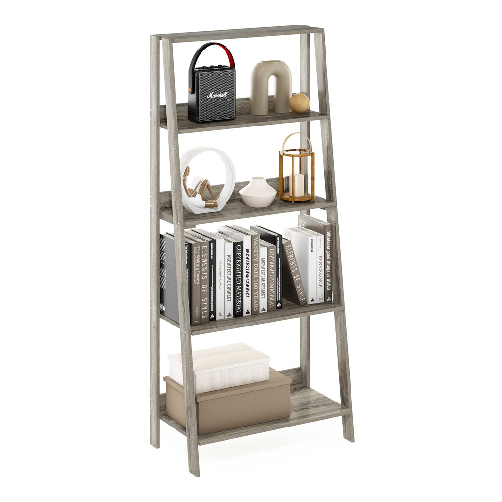 5-Tier Ladder Bookcase, Open Storage Ladder Bookshelf, Display Shelf, Book Shelf, 13 x 23.6 x 53.5, French Oak