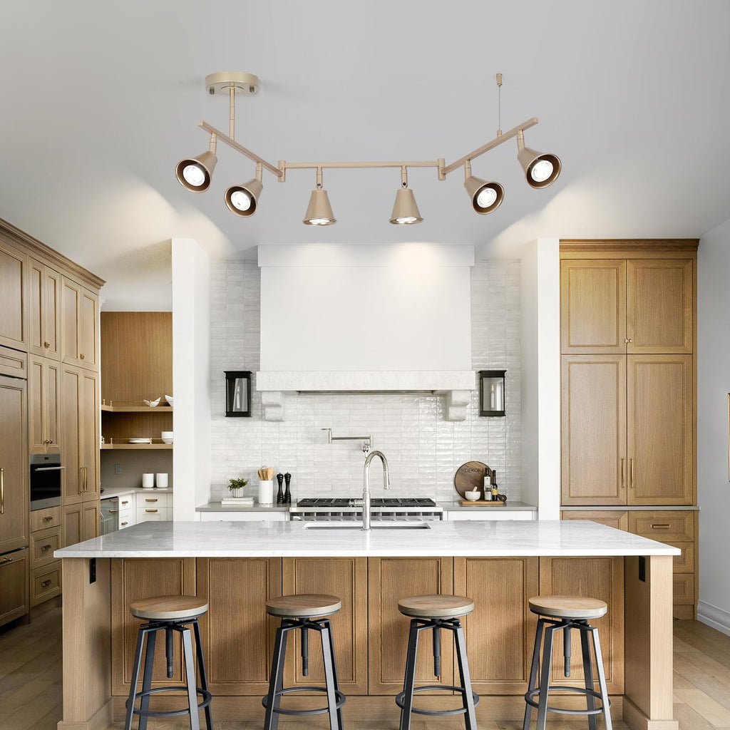 Modern Track Lighting Fixtures Ceiling, Flexible Foldable Arm and Rotatable Light Head, Champagne Gold