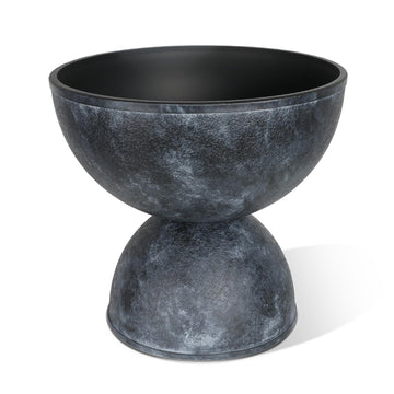 18" Dia. Wide Planters, Black Urn Flower Pots, 1 Pack