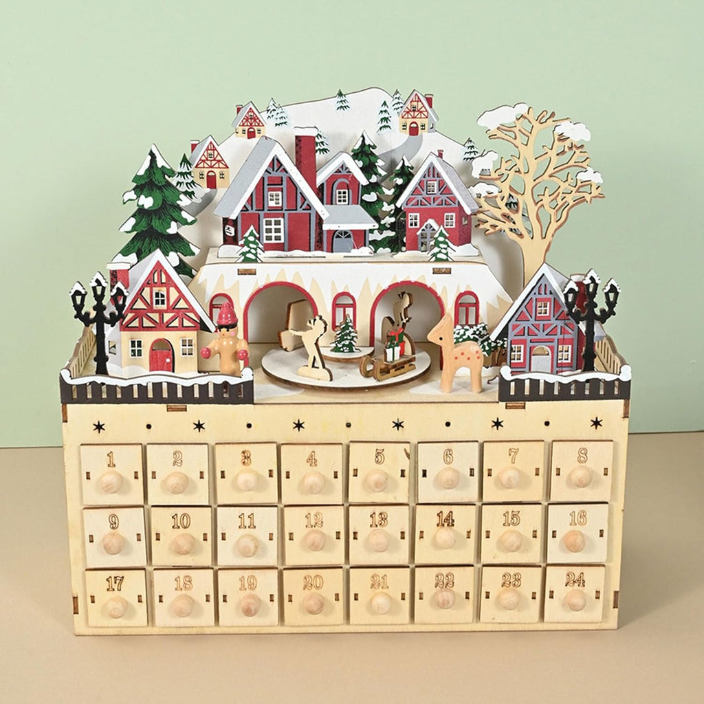 Handmade Wooden Advent Calendar Cabinet With 24 Drawers For Christmas Count Down Decorations And Storage