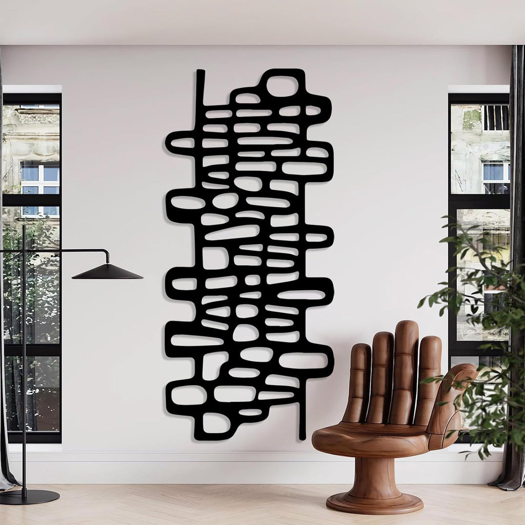 Vertical Abstract Metal Wall Decor, Contemporary Geometric Wall Art, Abstract Geometric Wall Hanging, Luxury Modern