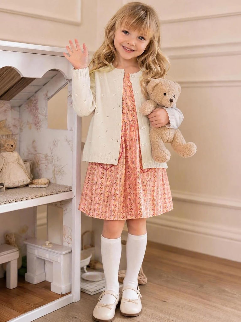 Long Sleeve Button Up Knit Sweater School Uniform Top