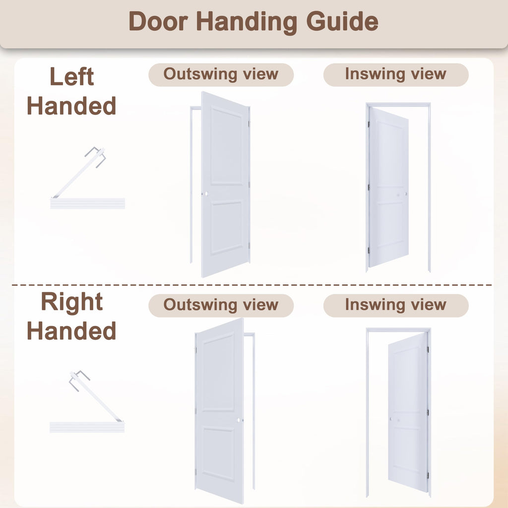 30"x80" Left-Hand Prehung Interior Door with Jamb Kit, White Primed