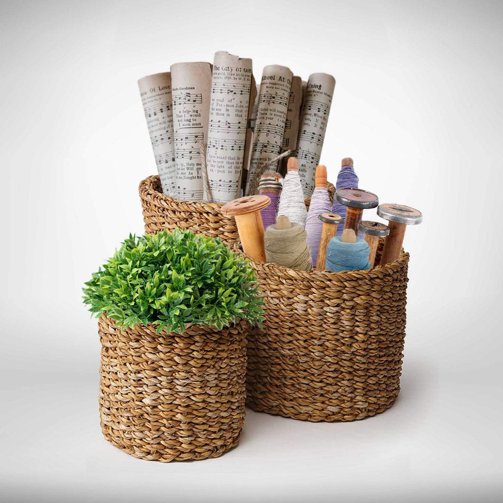 Seagrass Small Round Baskets, Set of 3