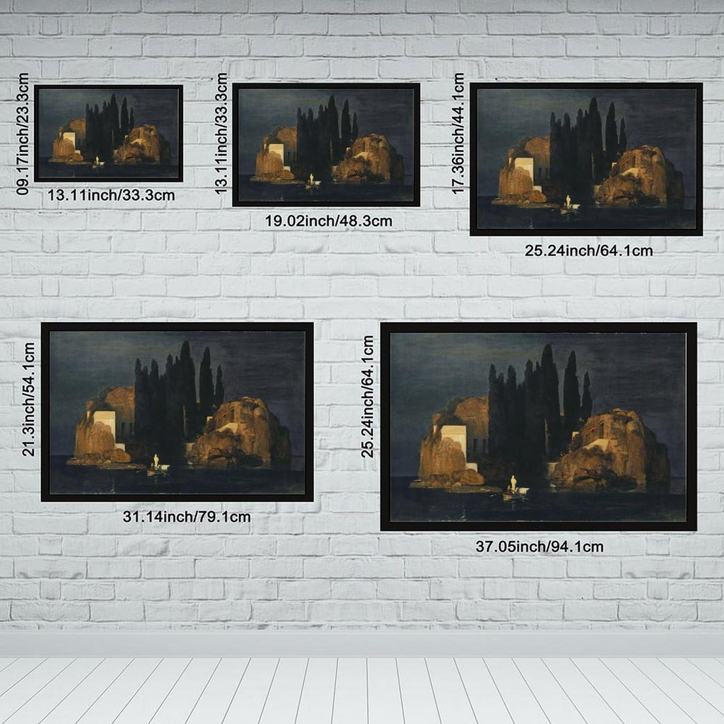 Arnold Bocklin Isle of Dead Canvas Wall Art, Symbolism Oil Painting Print, Vintage Gothic Fine Poster Bedroom Office