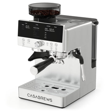 Espresso Machine with Built-in Grinder and Steam Wand
