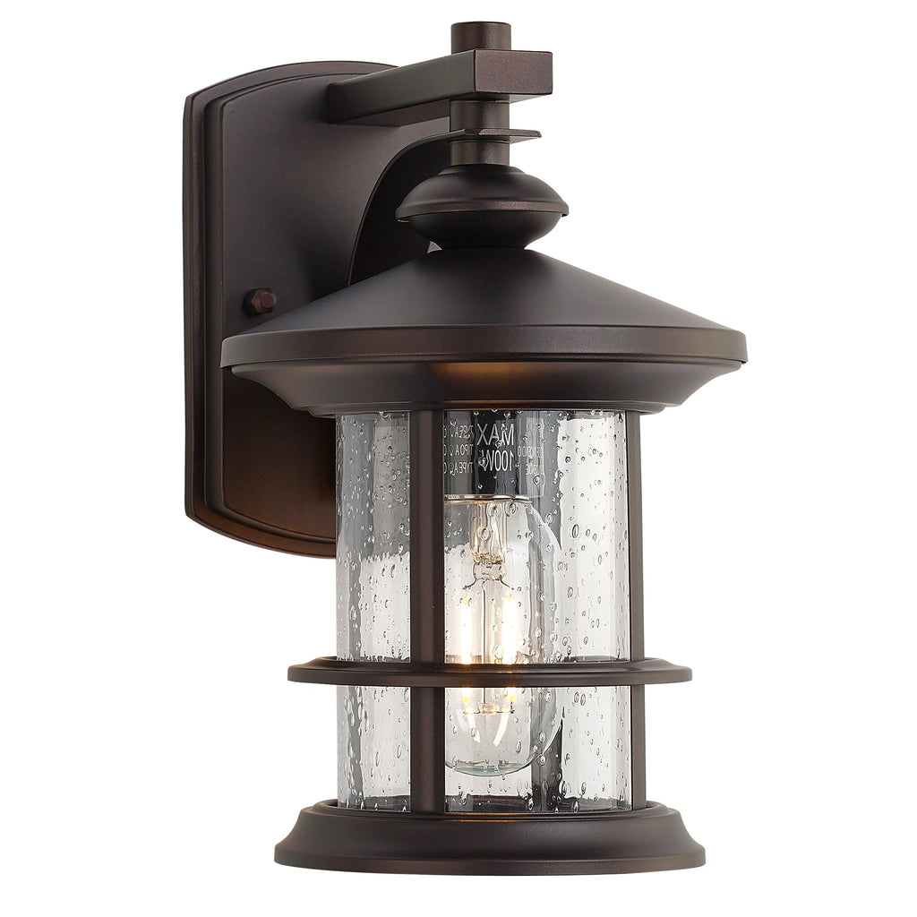 2 Pack Oil Rubbed Bronze Outdoor Wall Light, 10 Inch Rustic Cottage