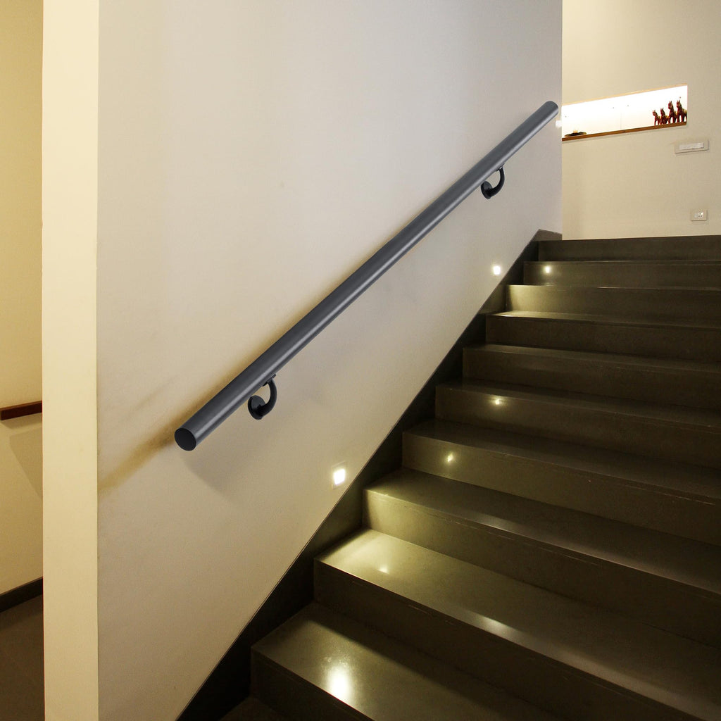 11FT Modern Aluminum Handrail Set, handrails for Indoor Stairs, Deck, Slope, wall Mounted Staircase handrails, Zink