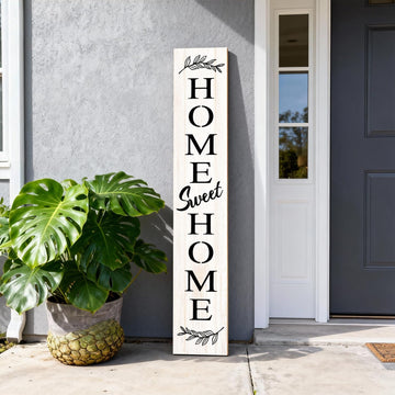 Farmhouse Wooden Welcome Sign Stand for Front Door, 47" Large Home Sweet Home Welcome Sign for front porch, Rustic