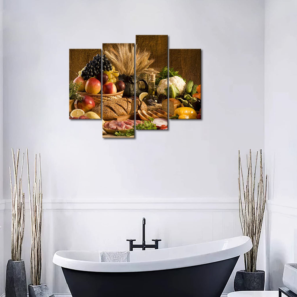 Food Wall Art Fruit Canvas 4 Panels Modern Artwork Kitchen Wall Art The Picture Print On Canvas Home Wall Decor