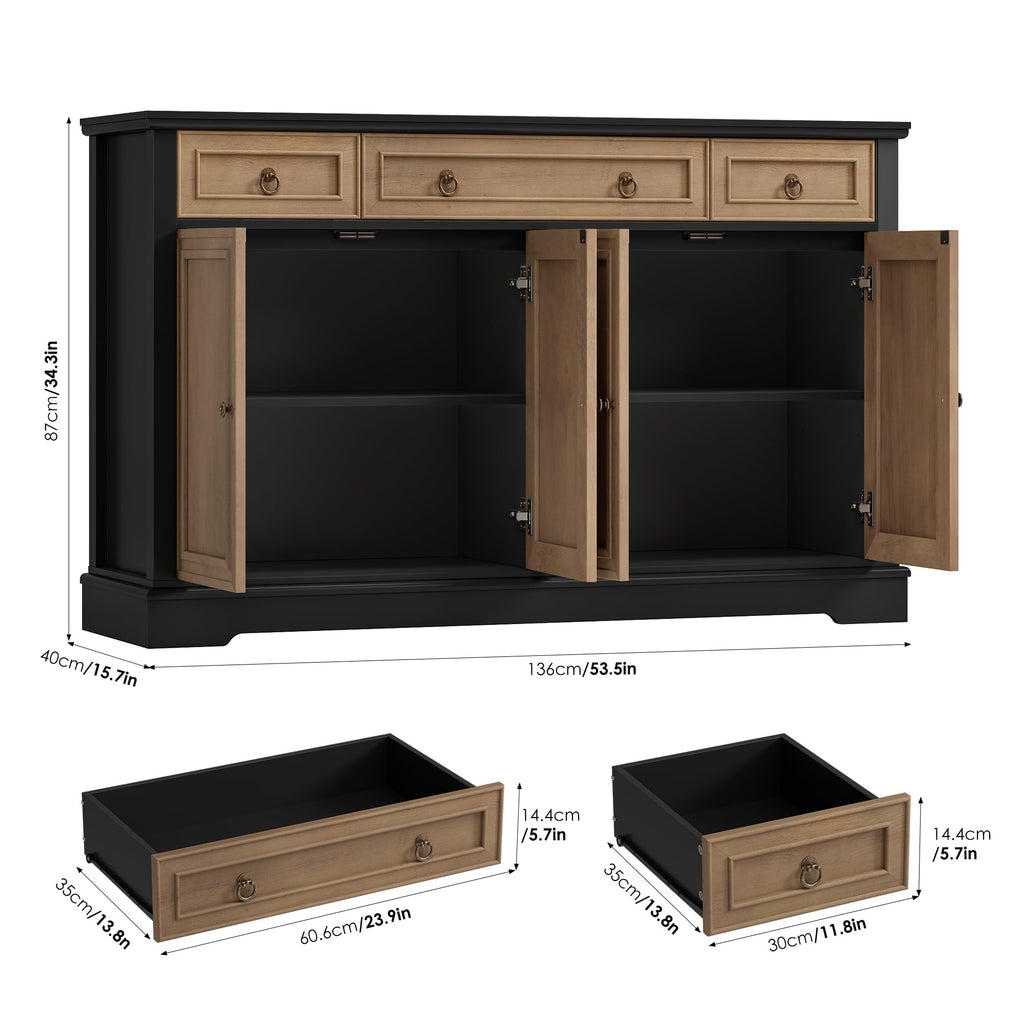 52.7" Buffet Cabinet with Storage, Kitchen Sideboard Buffet Table