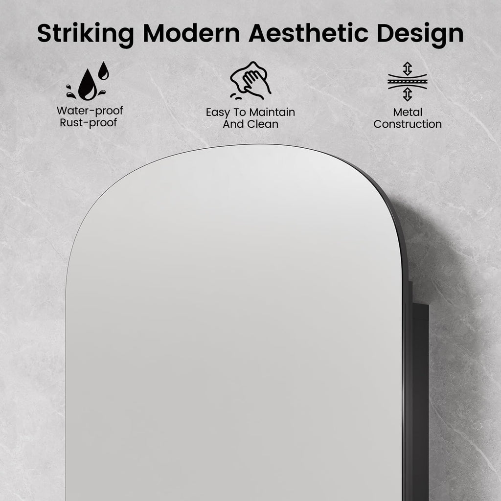 16x24 Inch Arched Bathroom Medicine Cabinet Mirror Storage